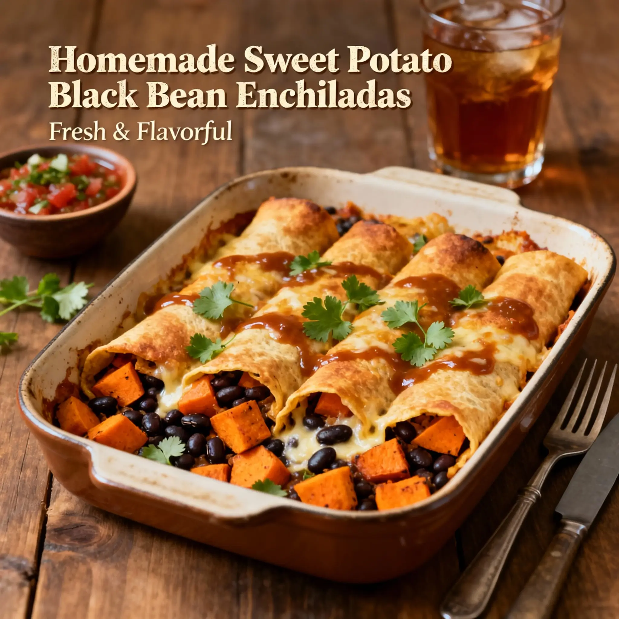 Sweet Potato Black Bean Enchiladas