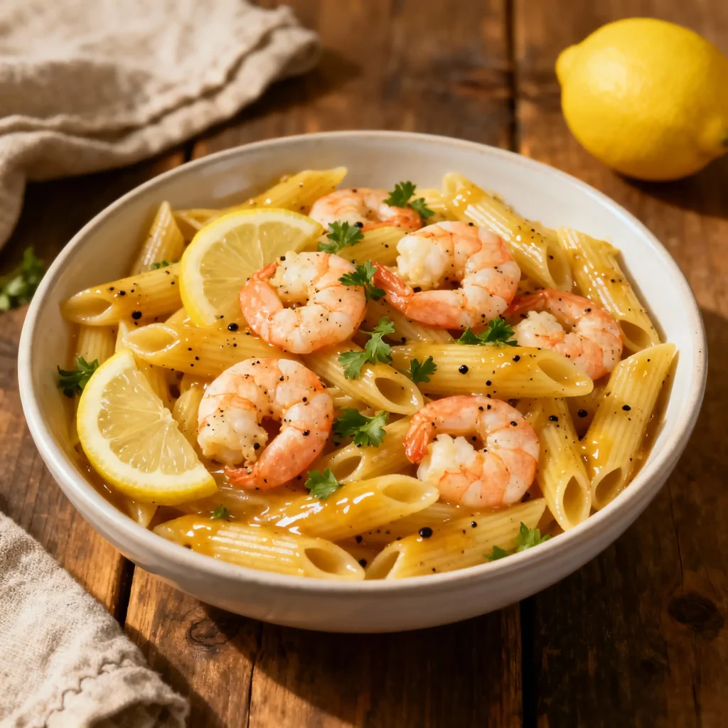 Zesty Lemon Pepper Shrimp Pasta