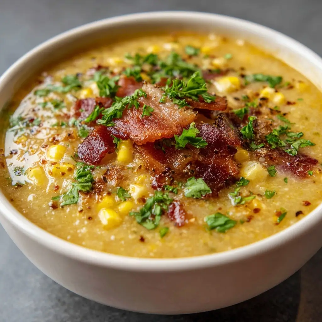 Buttery Corn & Bacon Soup