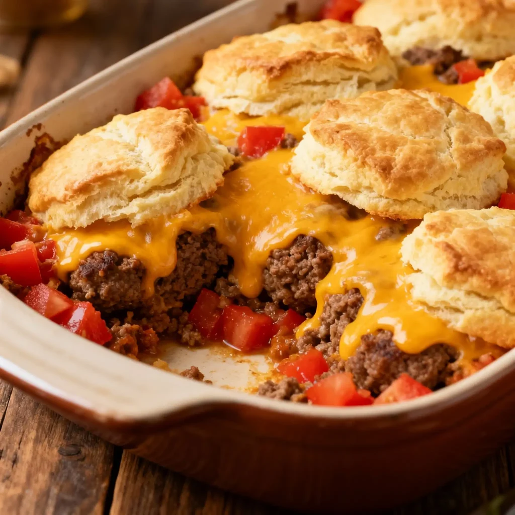 Cheeseburger Biscuit Bake
