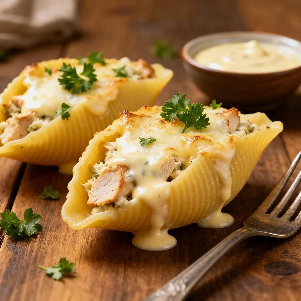 Chicken Alfredo Stuffed Shells