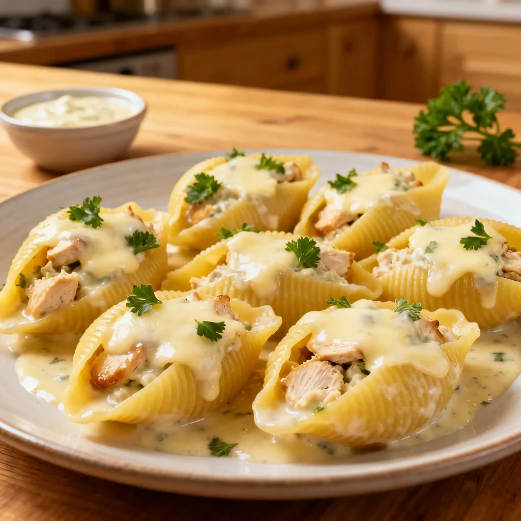 Chicken Alfredo Stuffed Shells