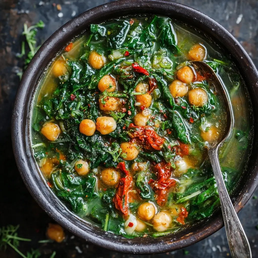 Chickpea Spinach Detox Soup