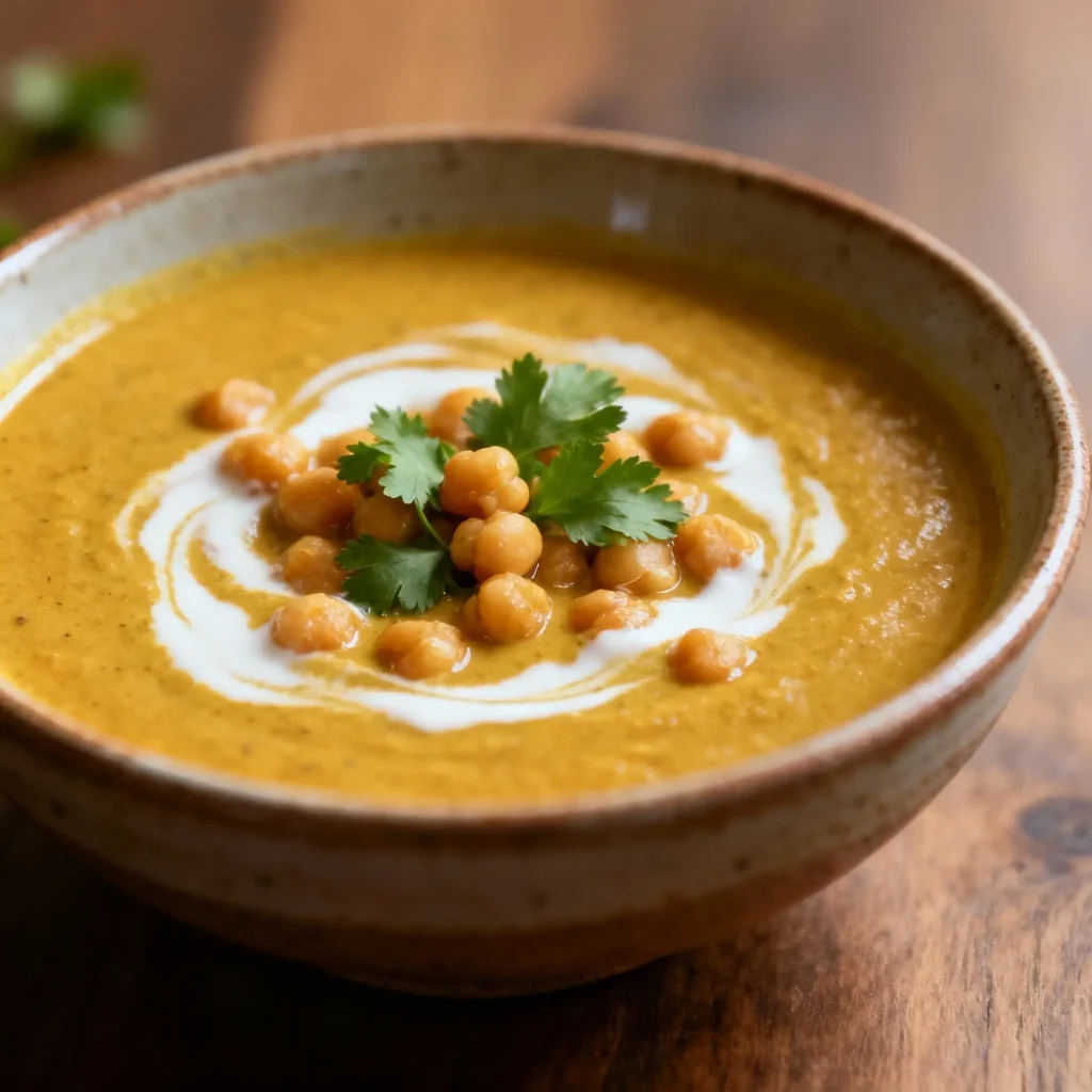 Creamy Coconut Curry Chickpea Soup