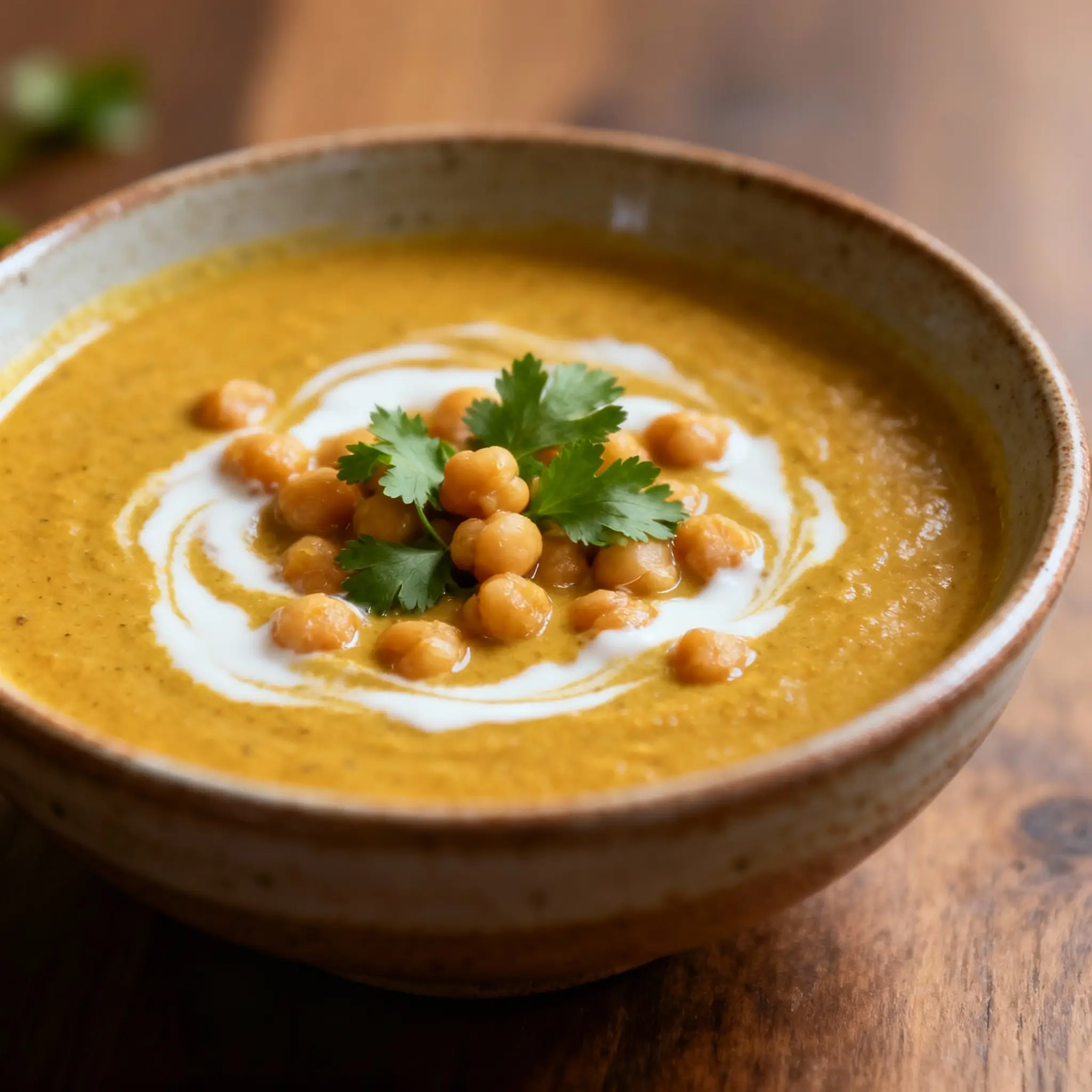 Creamy Coconut Curry Chickpea Soup