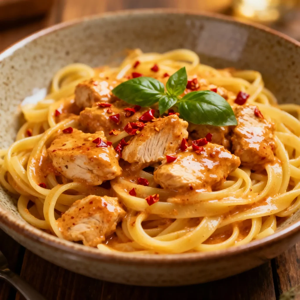 Creamy Spicy Vodka Pasta with Chicken