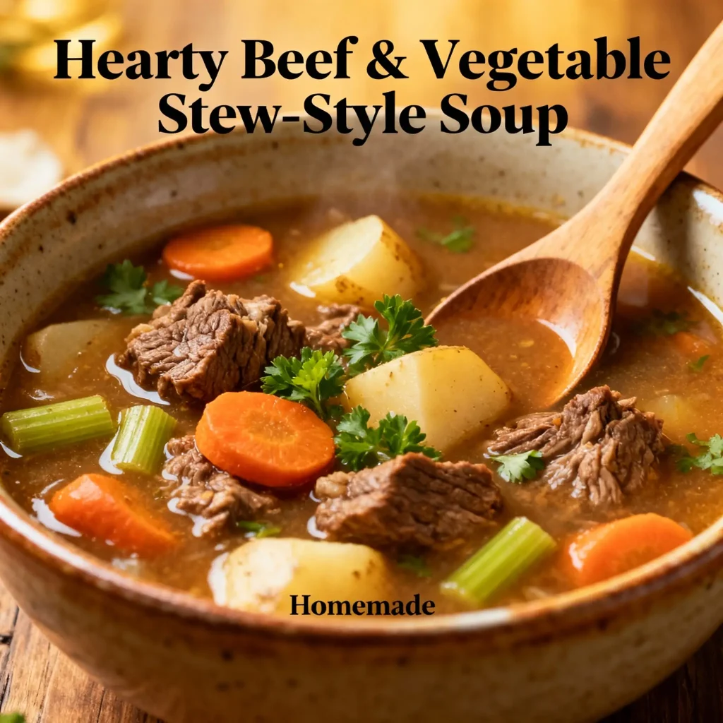 Hearty Beef & Vegetable Stew-Style Soup