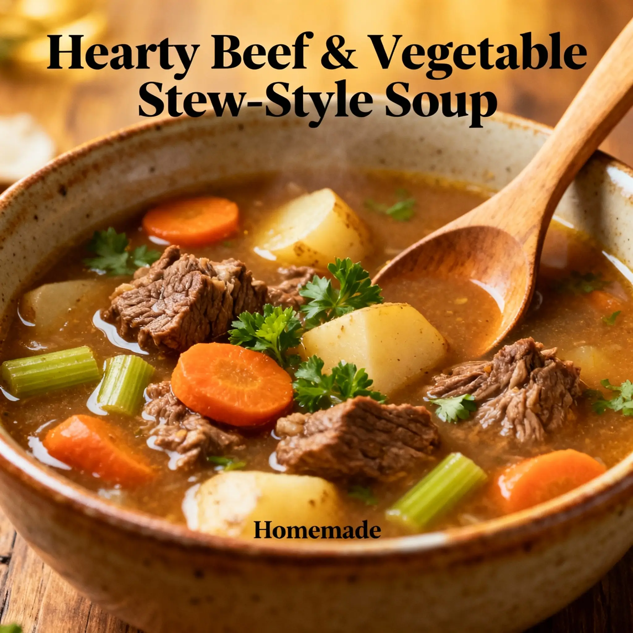 Hearty Beef & Vegetable Stew-Style Soup