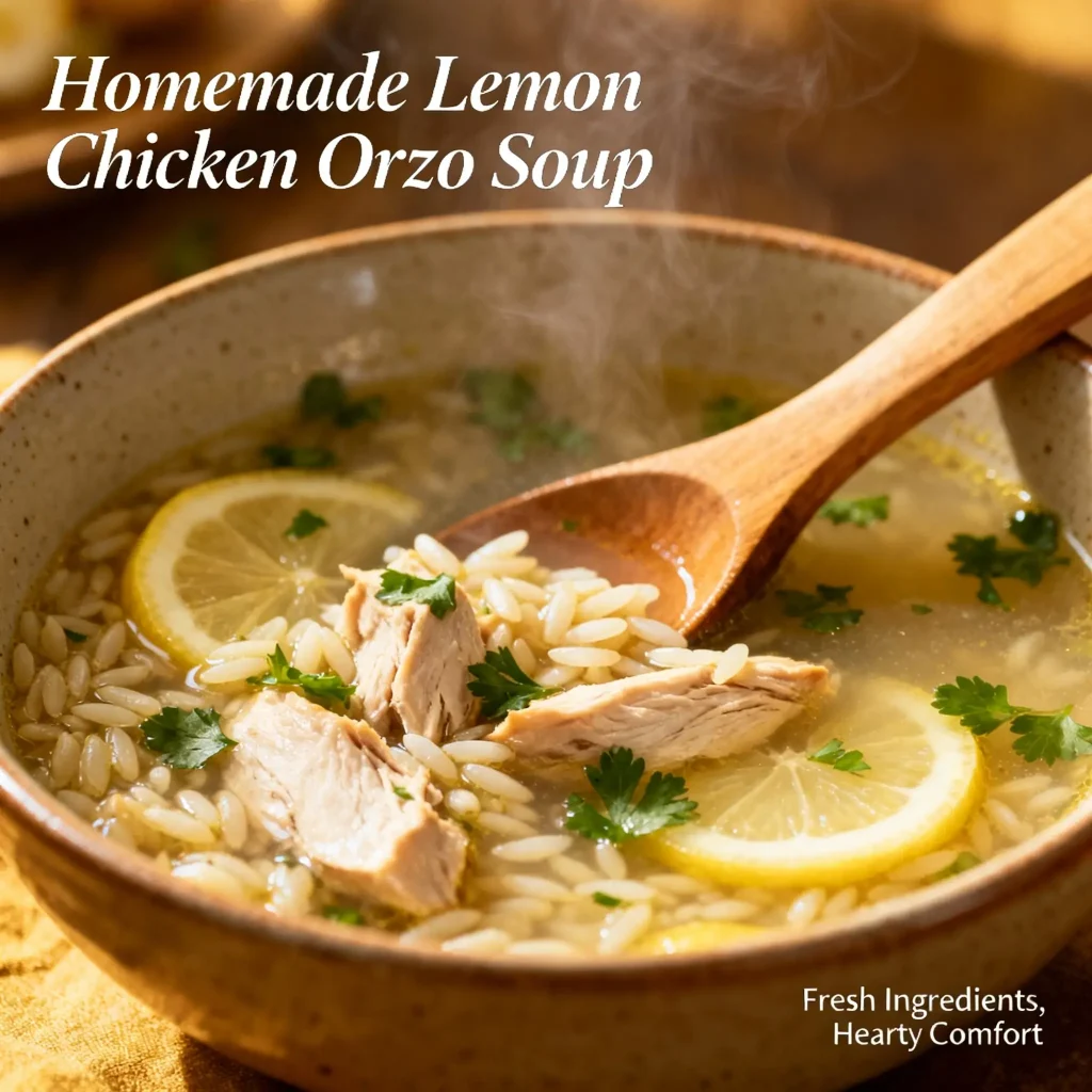 Lemon Chicken Orzo Soup