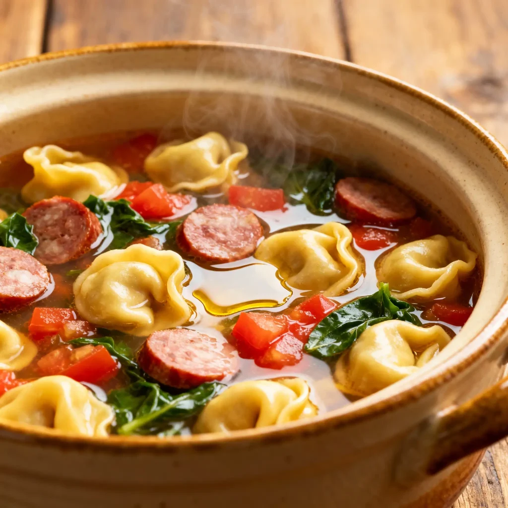 One-Pot Italian Sausage Tortellini Soup