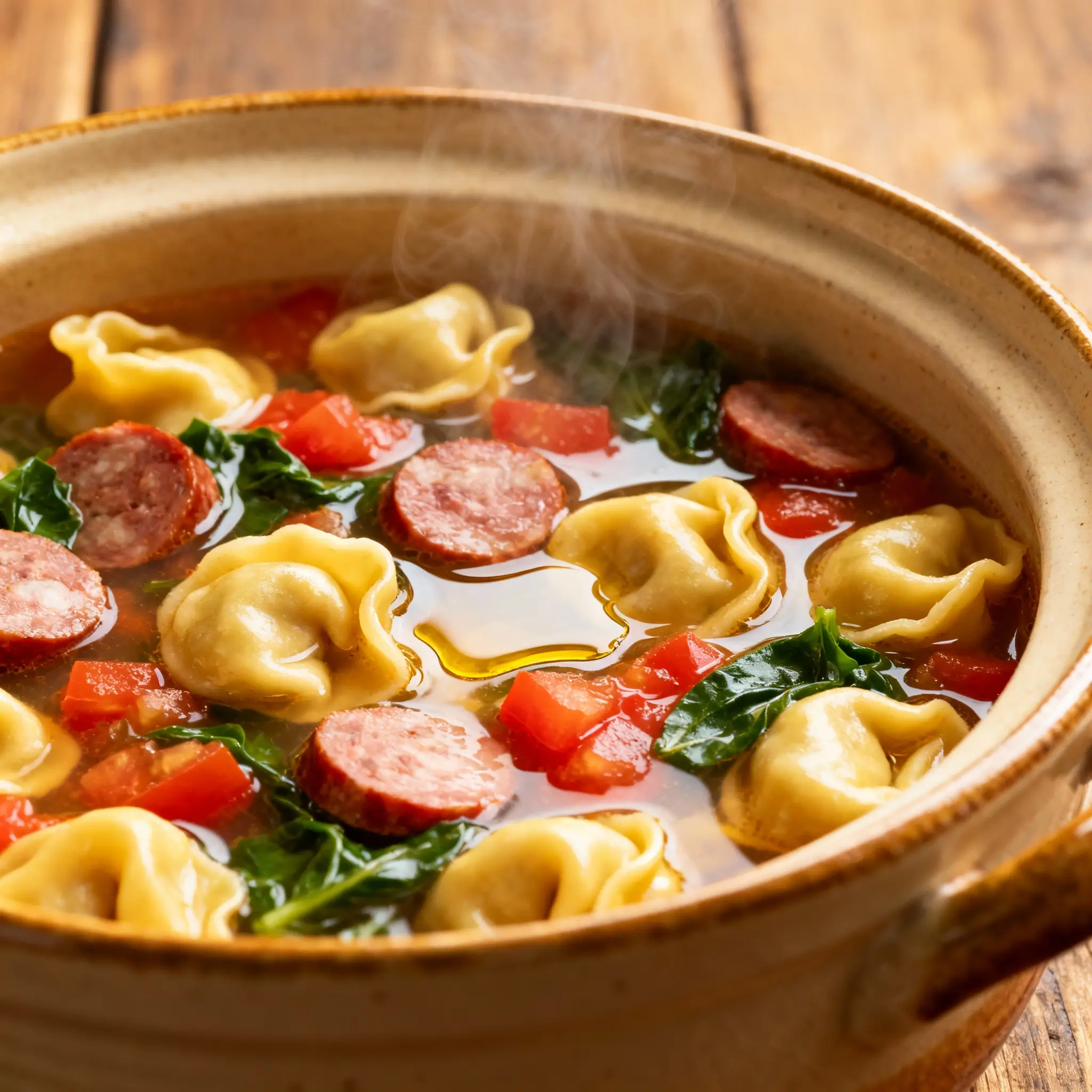 One-Pot Italian Sausage Tortellini Soup