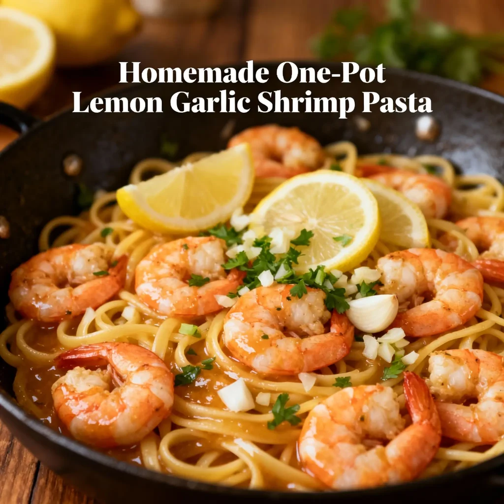 One-Pot Lemon Garlic Shrimp Pasta
