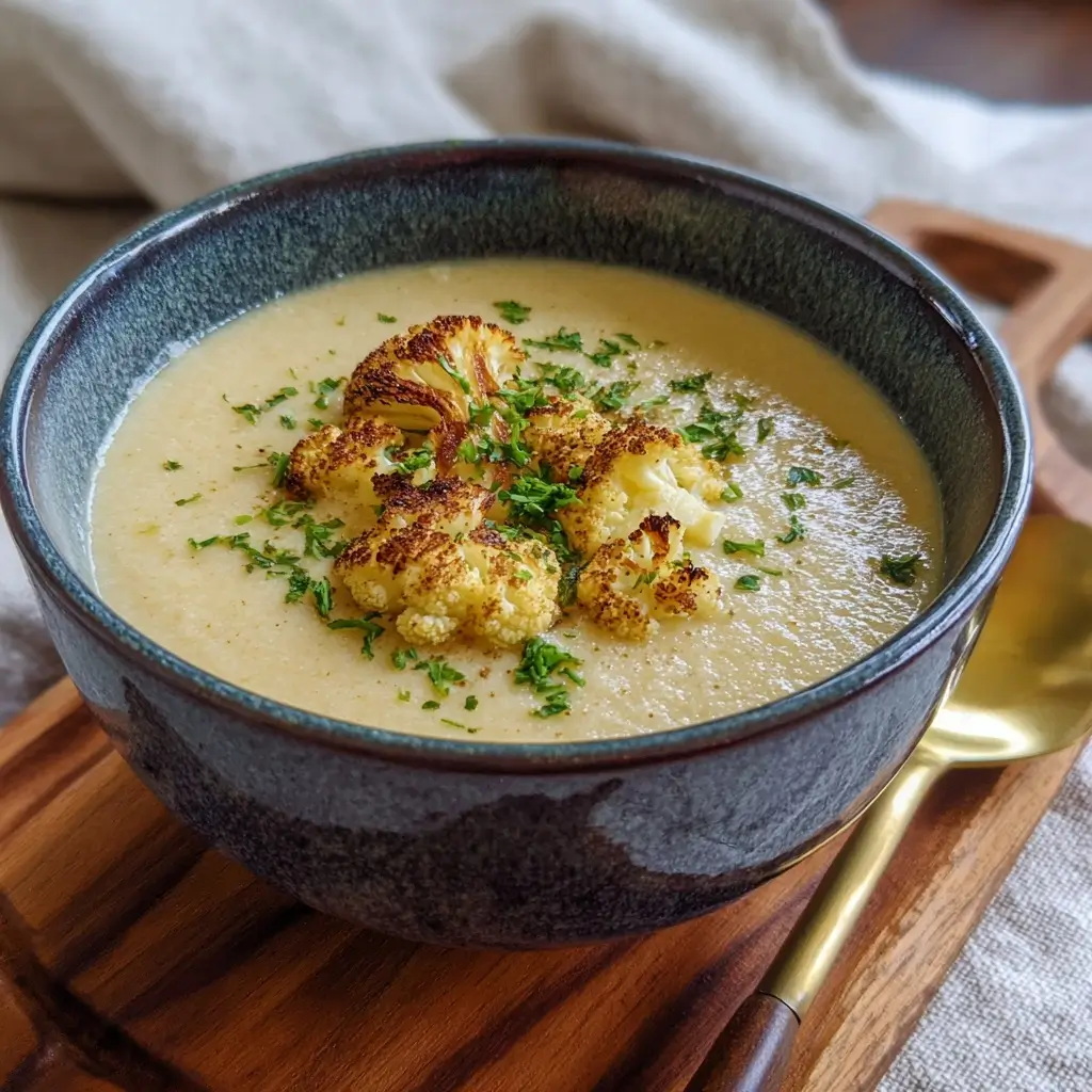 Roasted Garlic & Cauliflower Soup