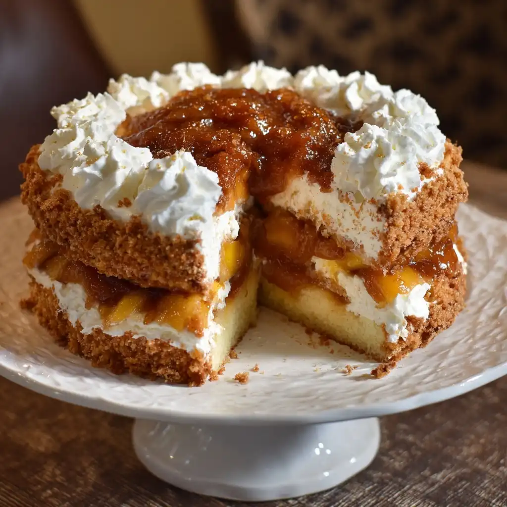 Aunt Polly's Peach Cobbler Cake