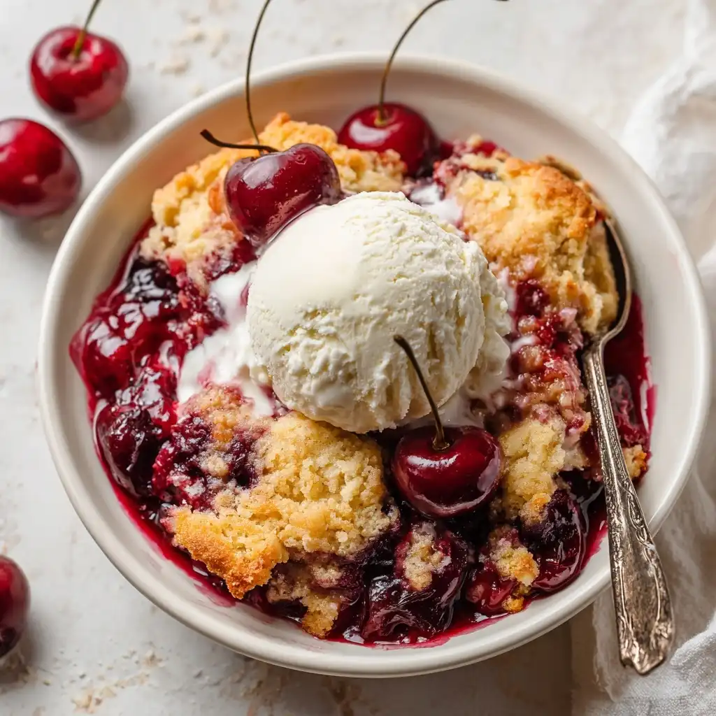 Cherry Dump Cake with a Butter Crust