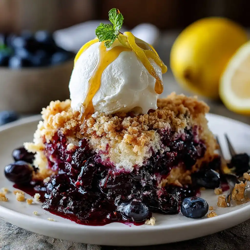 Lazy Girl’s Blueberry Cobbler Cake
