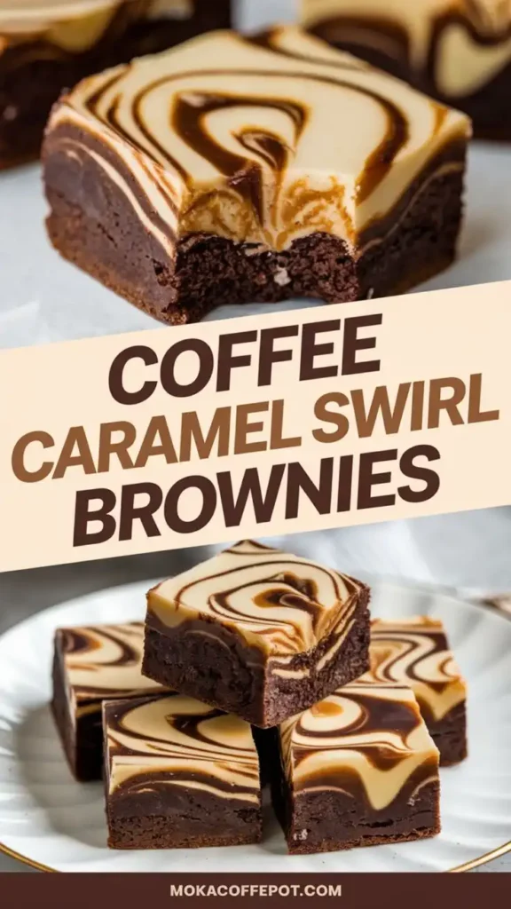 Coffee Caramel Swirl Brownies