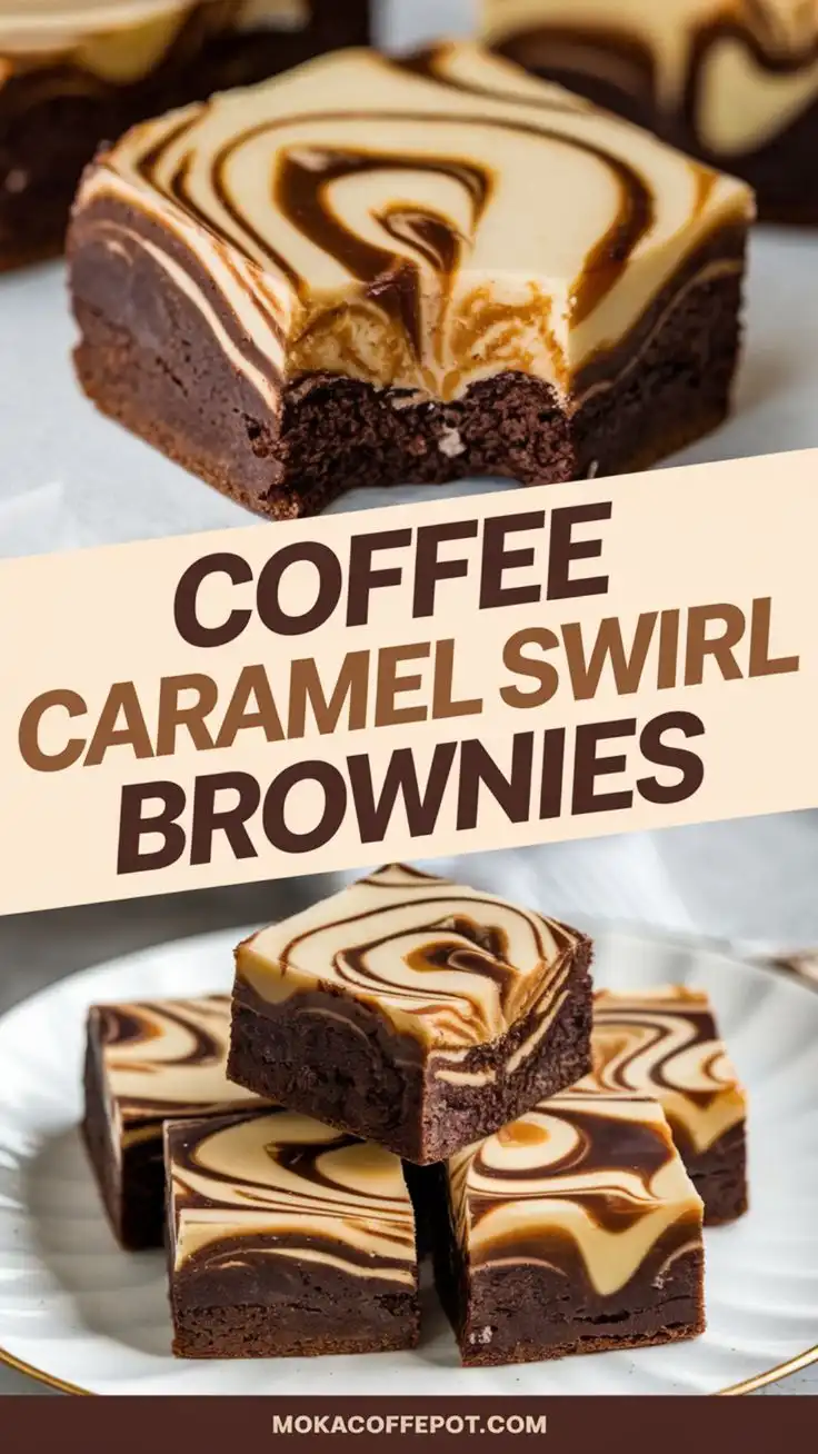 Coffee Caramel Swirl Brownies