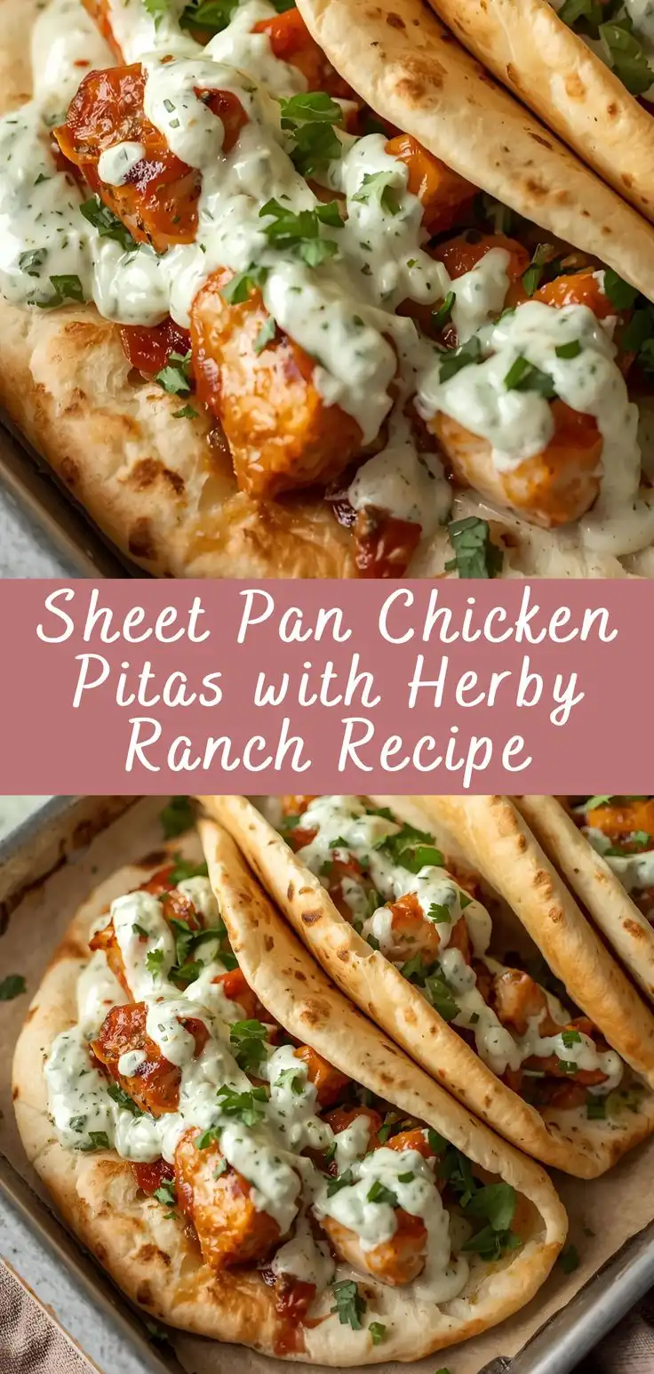 Sheet Pan Chicken Pitas with Herby Ranch Recipe