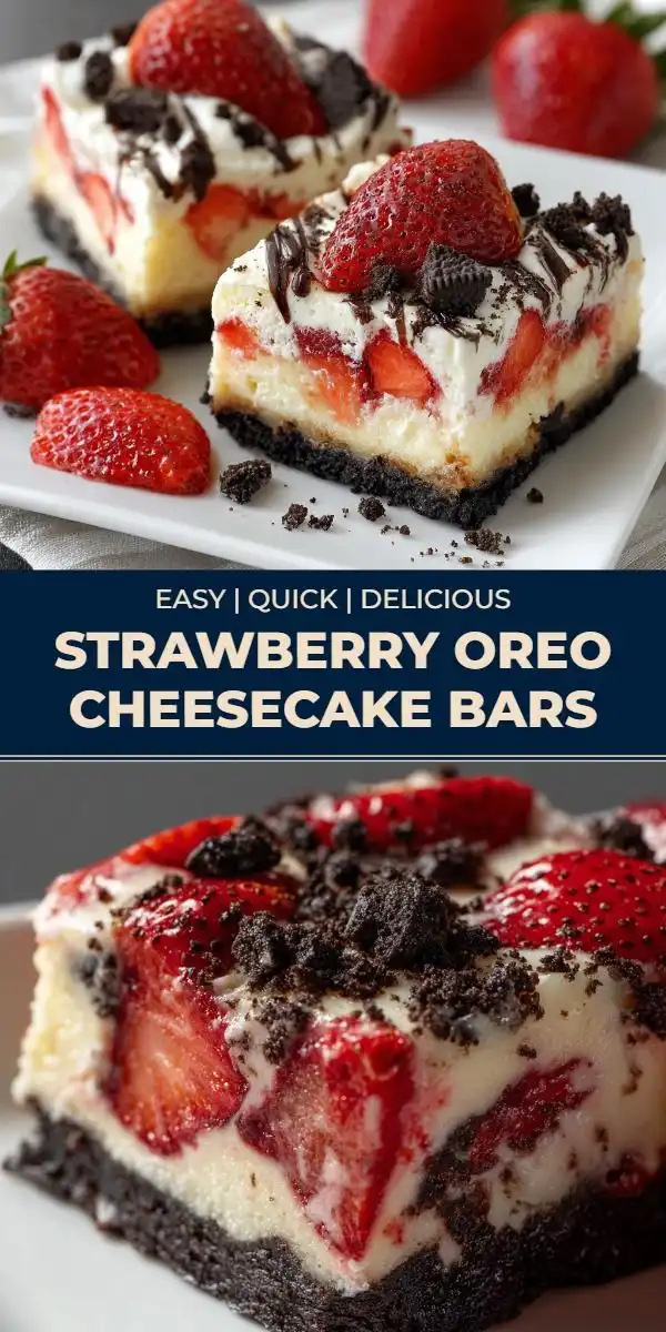 Strawberry Oreo Cheesecake Bars