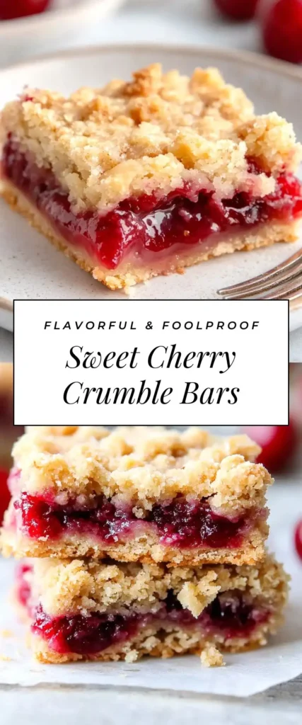 Sweet Cherry Crumble Bars