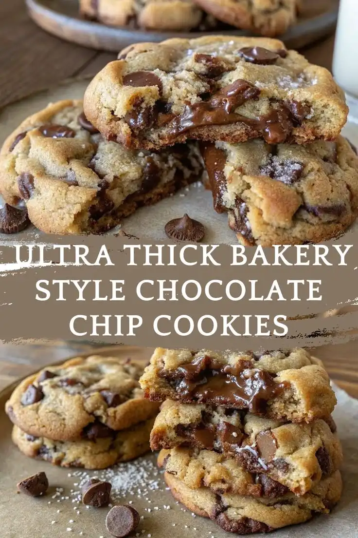 Ultra Thick Bakery Style Chocolate Chip Cookies – Crispy Edges, Gooey Centers