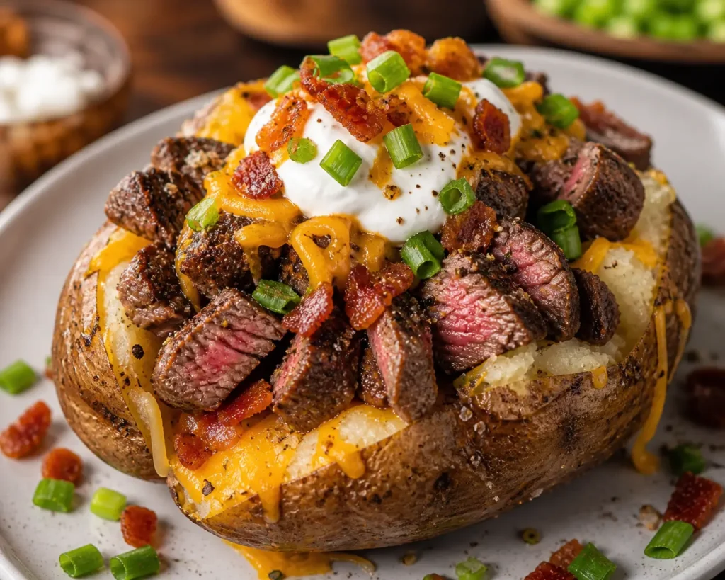 Irresistibly Loaded Steak Potato