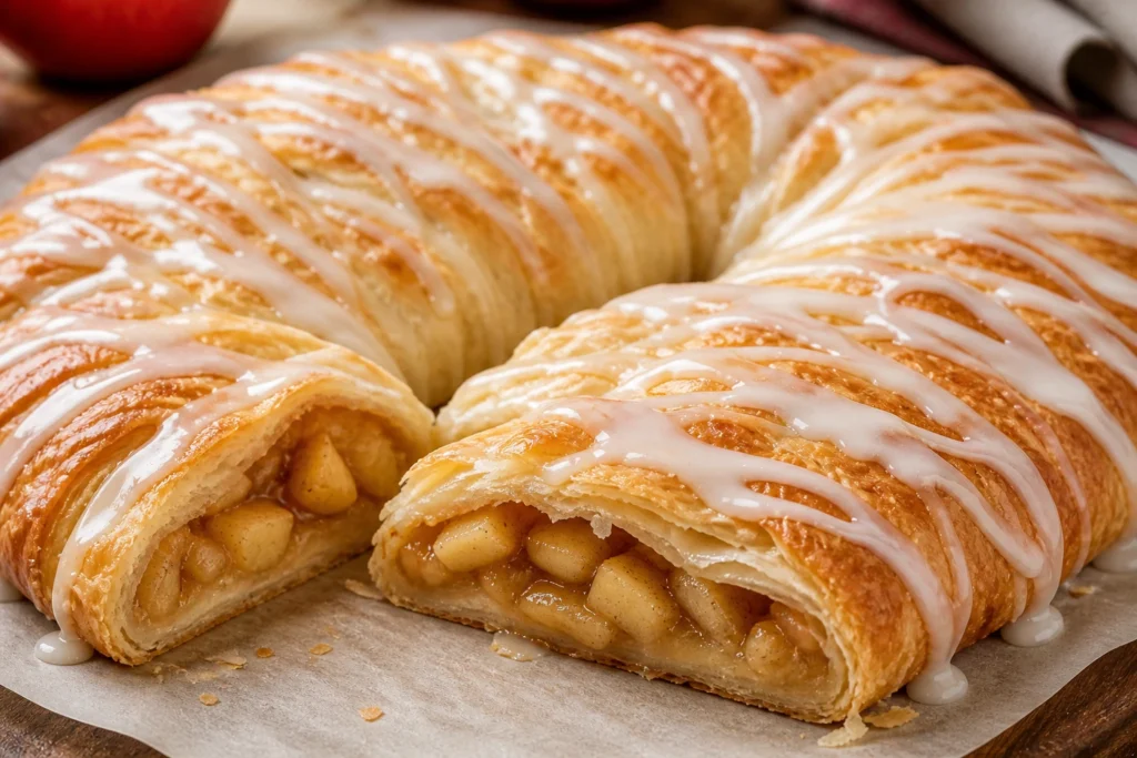 Apple Kringle with Vanilla Glaze