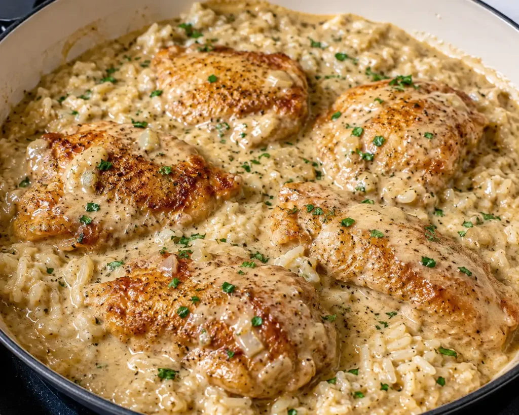 Creamy Smothered Chicken and Rice