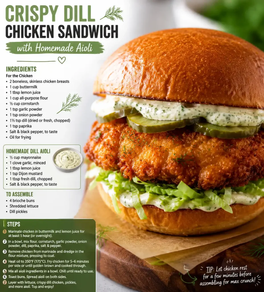 Crispy Dill Chicken Sandwich Recipe with Homemade Aioli