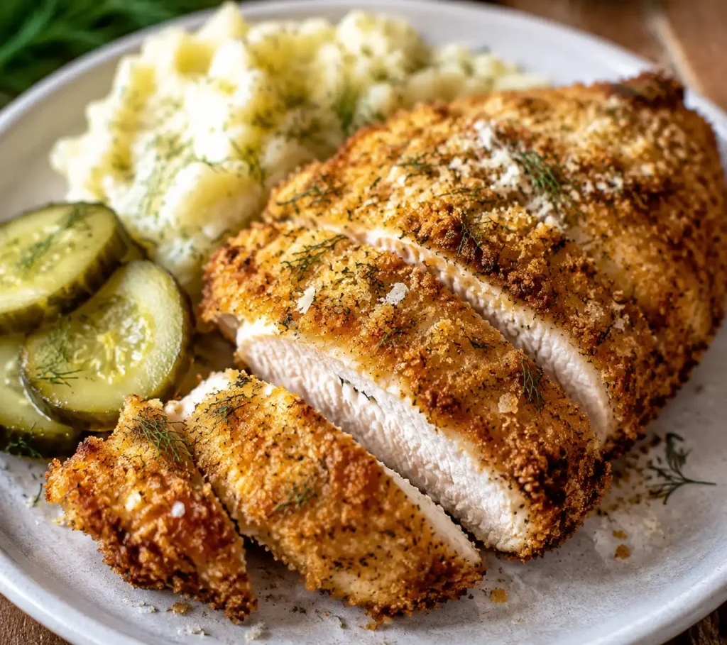 Crispy Dill Pickle Parmesan Chicken