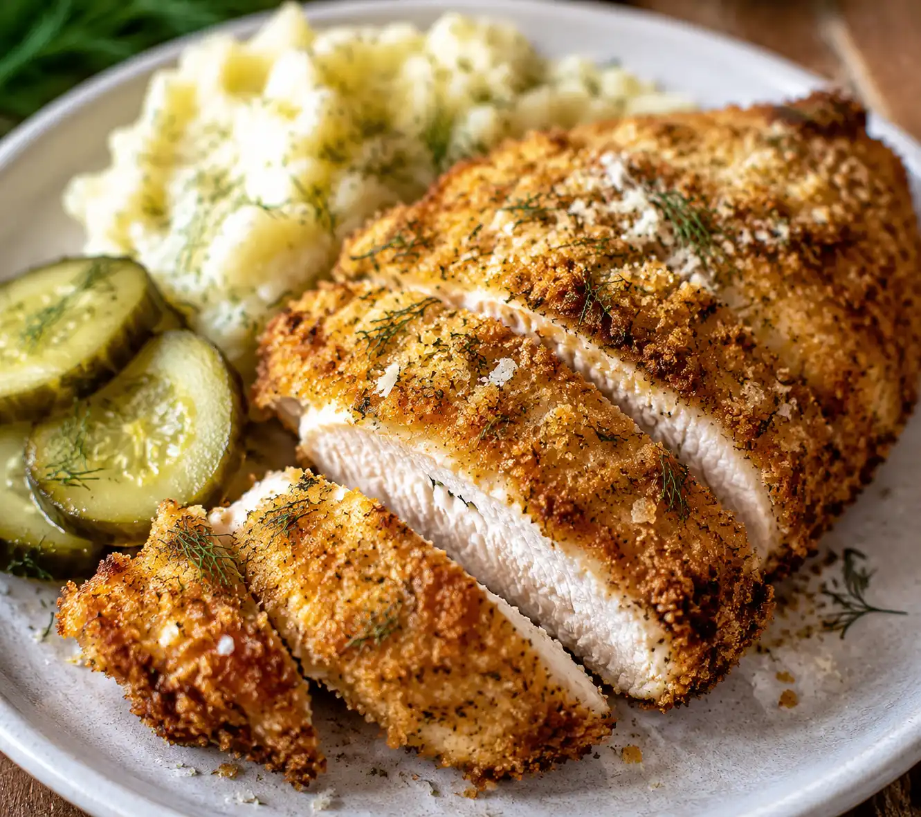 Crispy Dill Pickle Parmesan Chicken