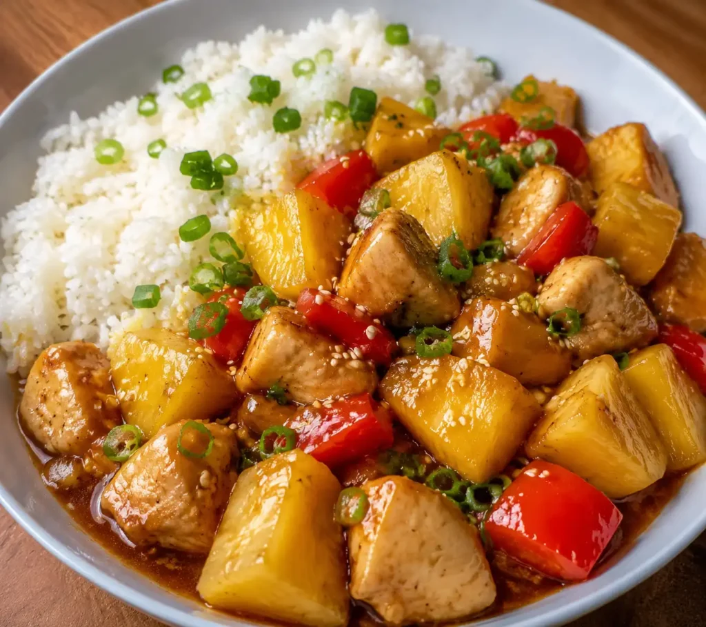 Pineapple chicken and rice