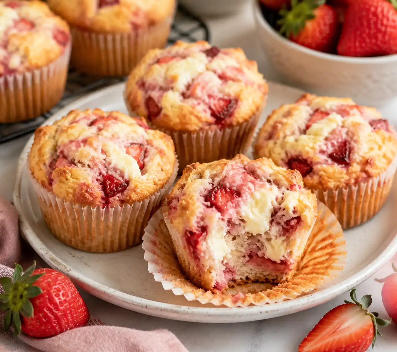 Strawberry Cream Cheese Muffins