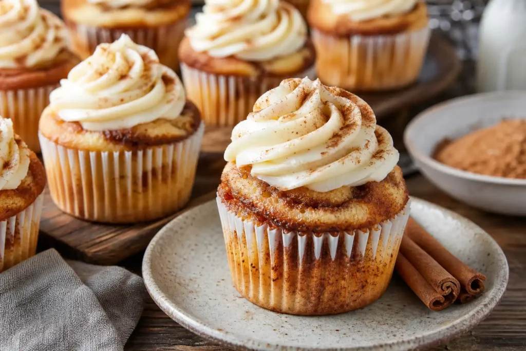 Delicious Cinnamon Roll Cupcakes with Creamy Frosting