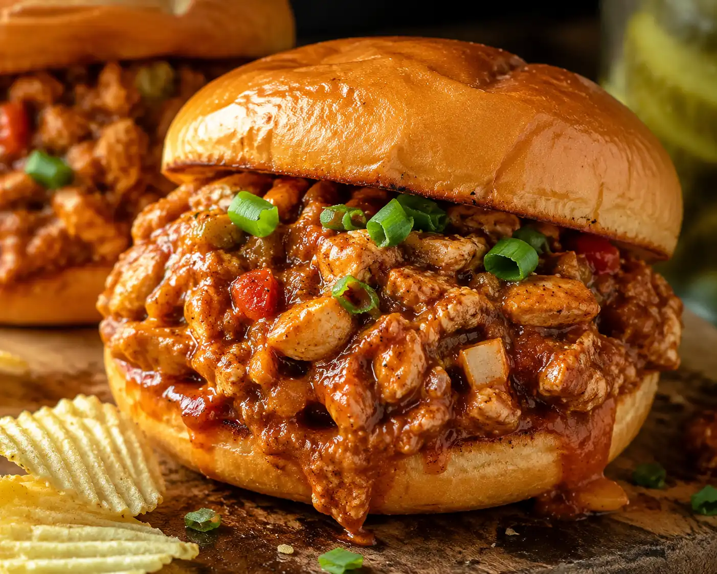 Delicious cajun chicken sloppy joes