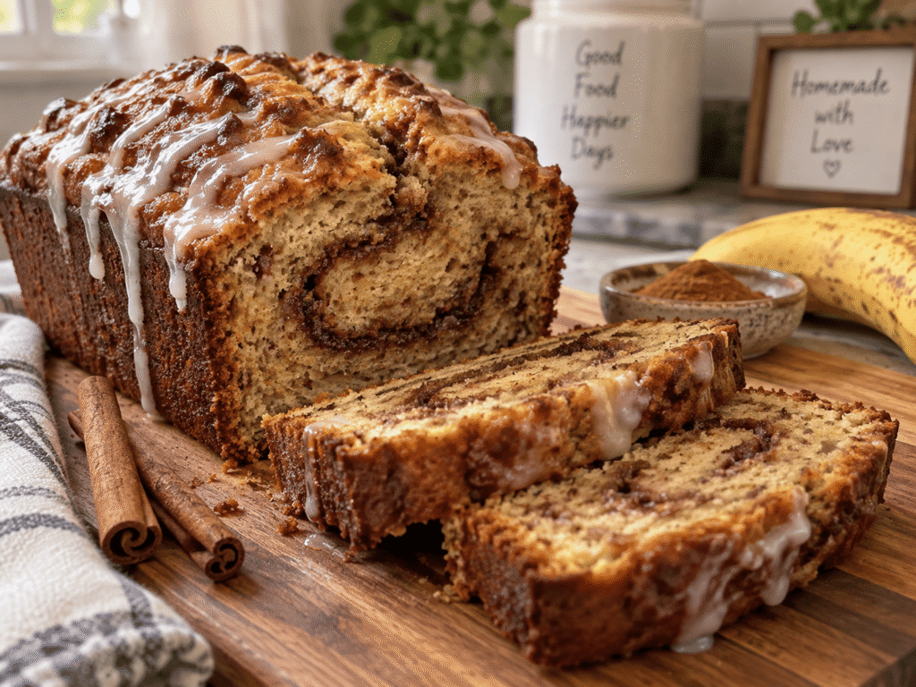 Cinnamon Roll Banana Bread